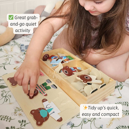 Wooden Puzzle Game - Bears Dress Up Set